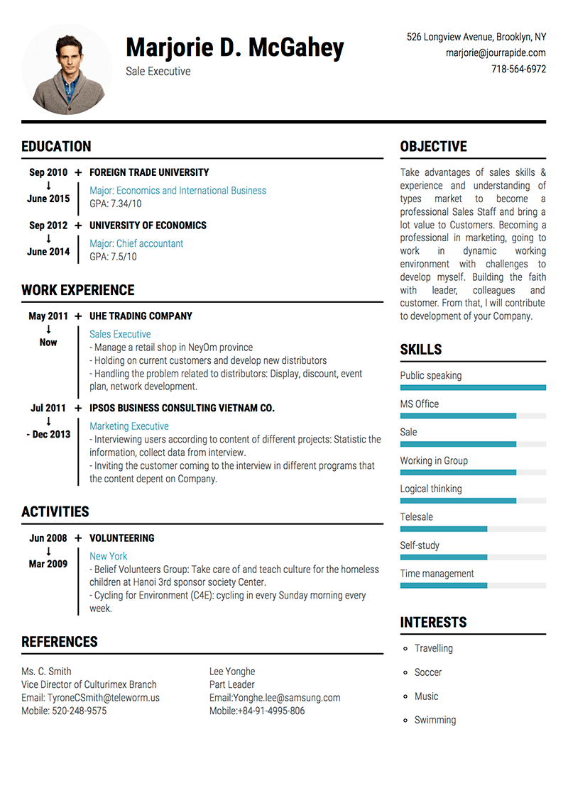 Sample CV President